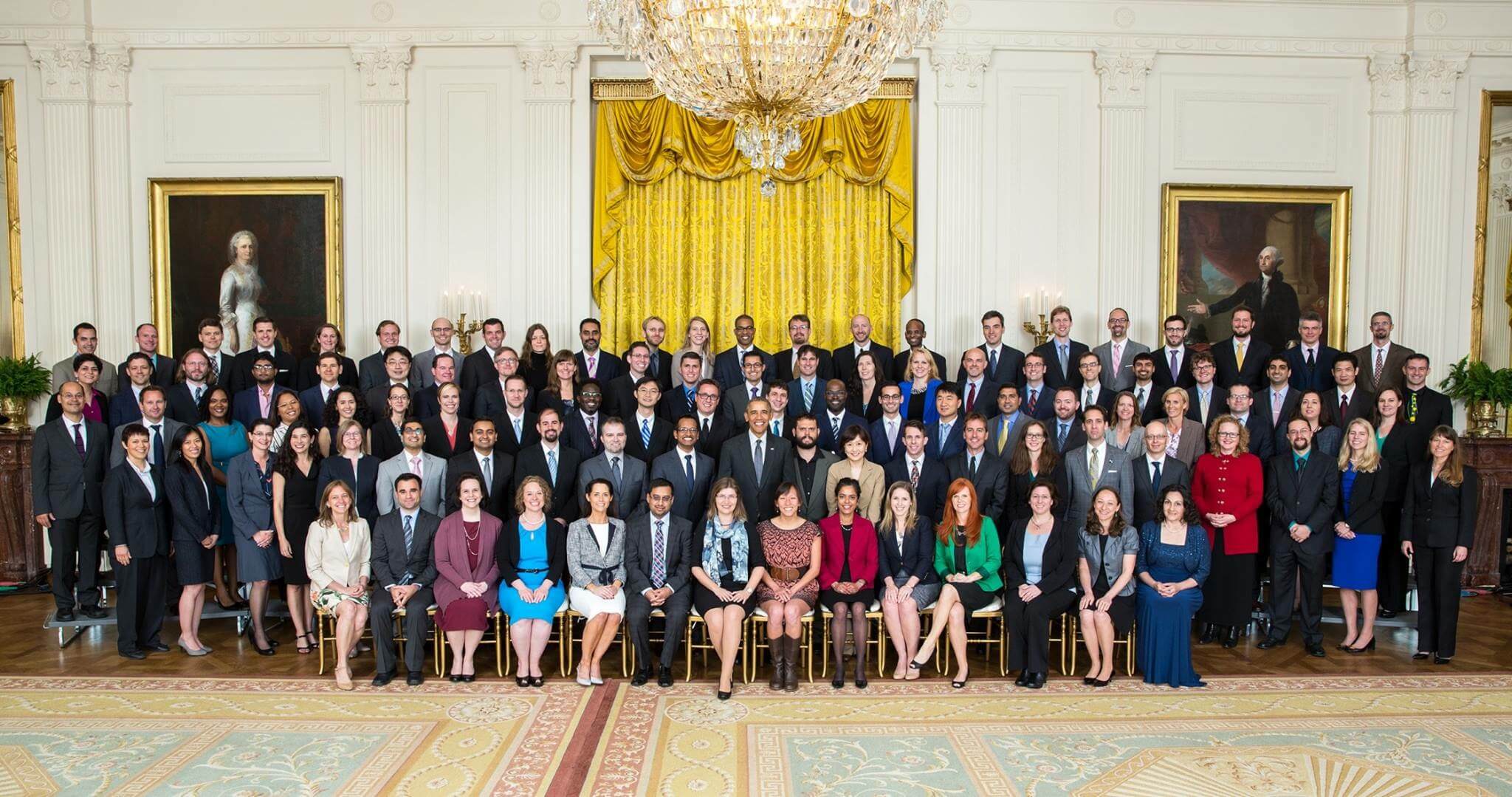 Rahul Mangharam group photo with President Barack Obama and other Presidential Early Career Award recipients