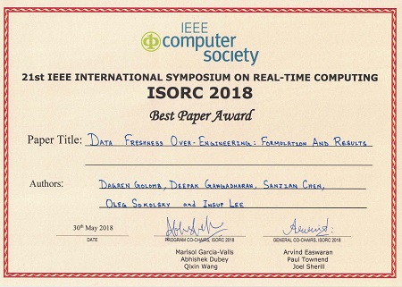 ISROC 2018 Best Paper Award